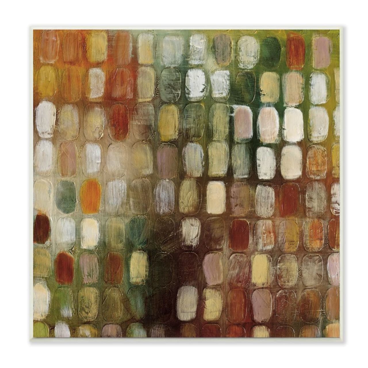 Stupell Industries Earth Tone Oval Abstract Pattern Wooden Wall Plaque